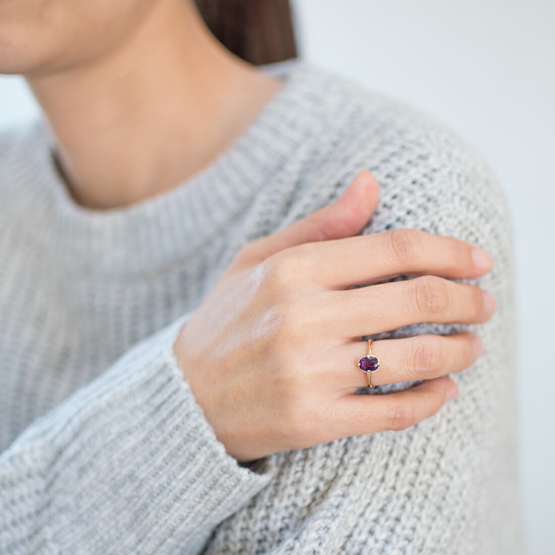 umu -アム- FINE JEWELRY STUIDIOK18 アメシスト リング 「drop」rg0697_i3.jpg