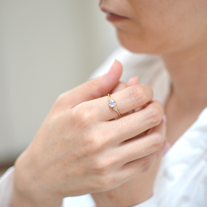 umu -アム- FINE JEWELRY STUIDIOK18 ブルームーンストーン ダイヤモンド リング 「tazzina」rg0701_i2.jpg