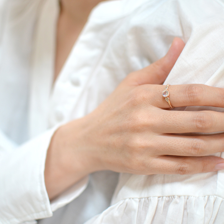 umu -アム- FINE JEWELRY STUIDIOK18 ブルームーンストーン ダイヤモンド リング 「tazzina」rg0701_i3.jpg