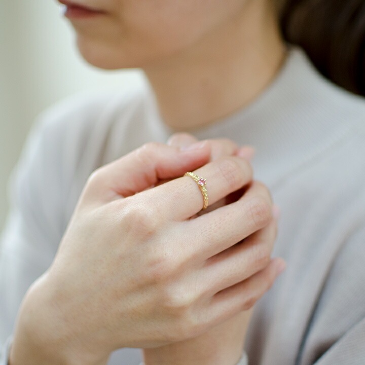 umu -アム- FINE JEWELRY STUIDIOK18 ピンクスピネル リング 「corteccia」rg0708_i2.jpg