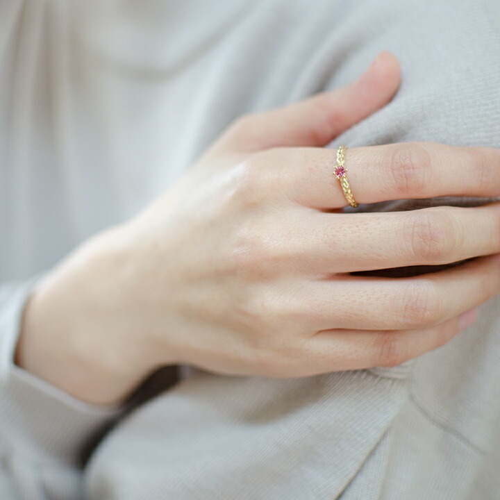 umu -アム- FINE JEWELRY STUIDIOK18 ピンクスピネル リング 「corteccia」rg0708_i3.jpg