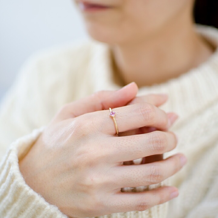 umu -アム- FINE JEWELRY STUIDIOK18 ピンクサファイア リング 「asso」rg0719_i2.jpg
