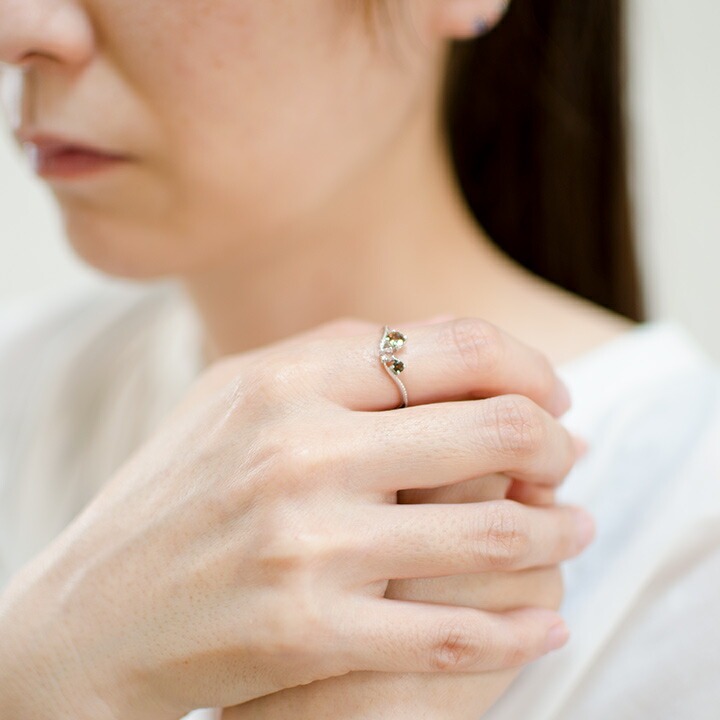 umu -アム- FINE JEWELRY STUIDIOアンダルサイト シャンパンガーネット スモーキークォーツ リング 「terzetto」rg0734_i2.jpg