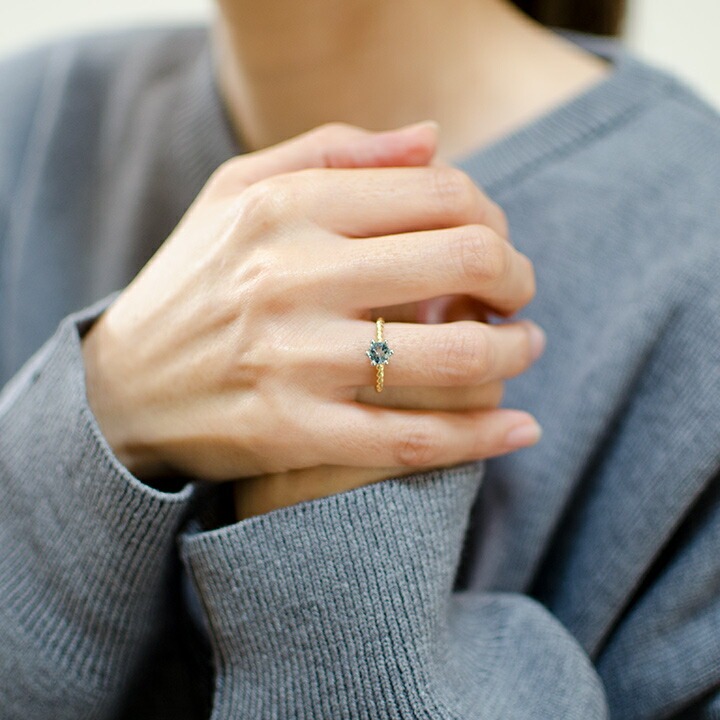 umu -アム- FINE JEWELRY STUIDIOK18/PT900 アクアマリン リング 「reginetta」rg0776_i2.jpg