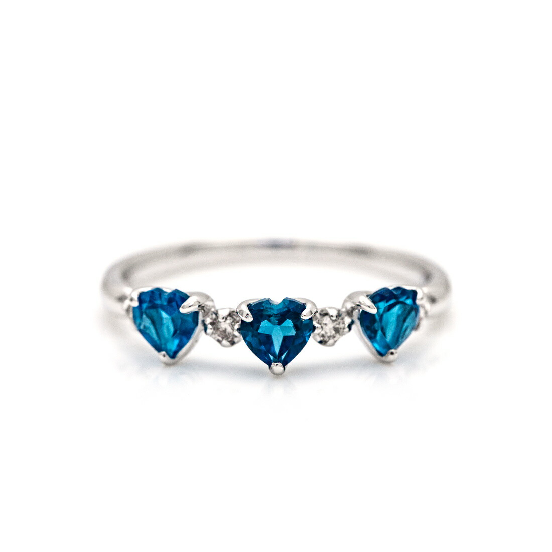 umu -アム- FINE JEWELRY STUIDIOハート ロンドンブルートパーズ ダイヤモンド リング 「carino」rg0787_m.jpg