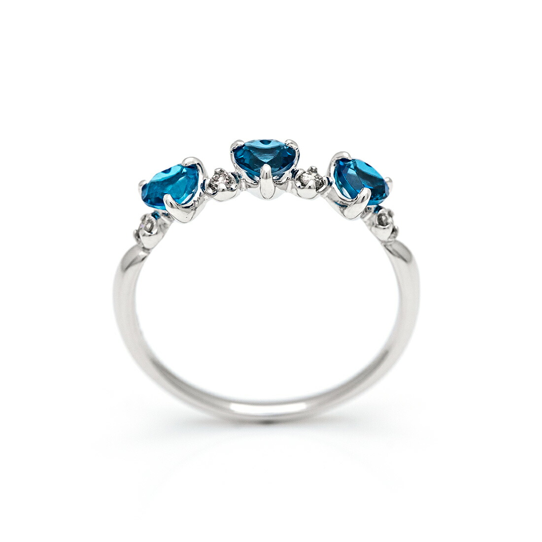 umu -アム- FINE JEWELRY STUIDIOハート ロンドンブルートパーズ ダイヤモンド リング 「carino」rg0787_s.jpg