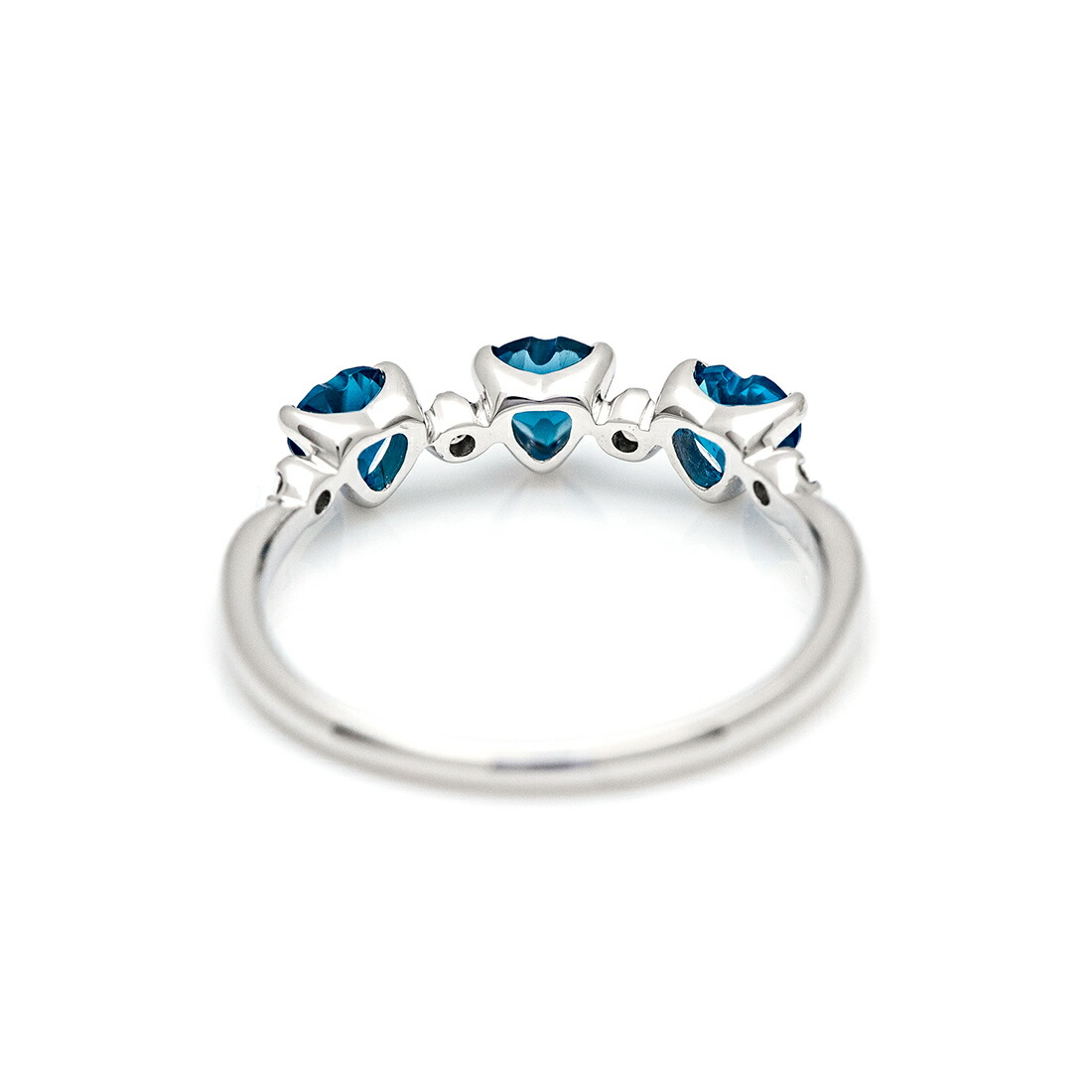 umu -アム- FINE JEWELRY STUIDIOハート ロンドンブルートパーズ ダイヤモンド リング 「carino」rg0787_u.jpg