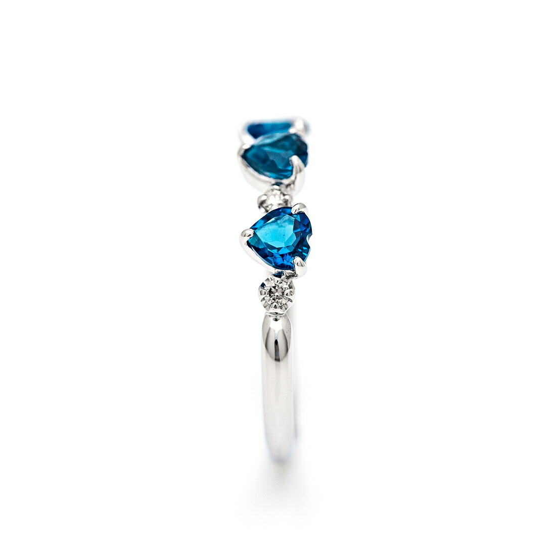 umu -アム- FINE JEWELRY STUIDIOハート ロンドンブルートパーズ ダイヤモンド リング 「carino」rg0787_y.jpg