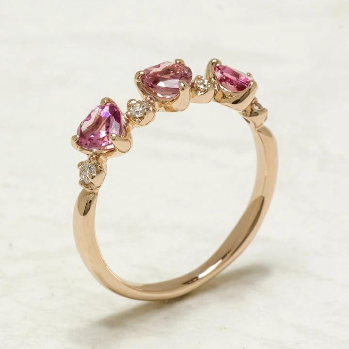 umu -アム- FINE JEWELRY STUIDIOK18 ピンクトルマリン ダイヤモンド リング 「carino」rg0788_kanban2.jpg
