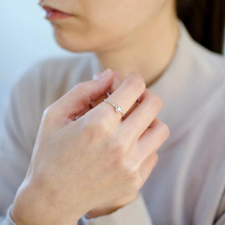 umu -アム- FINE JEWELRY STUIDIOK18/PT900 サンタマリアアクアマリン コンビネーション リング 「figaro」rg0795_i2.jpg