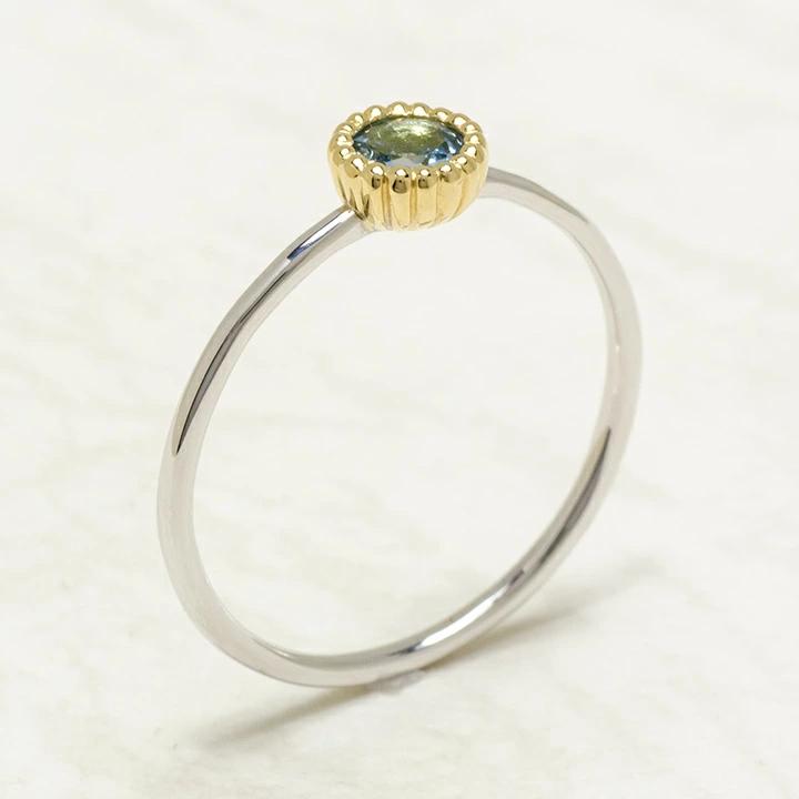 umu -アム- FINE JEWELRY STUIDIOK18/PT900 サンタマリアアクアマリン コンビネーション リング 「figaro」rg0795_kanban2.jpg