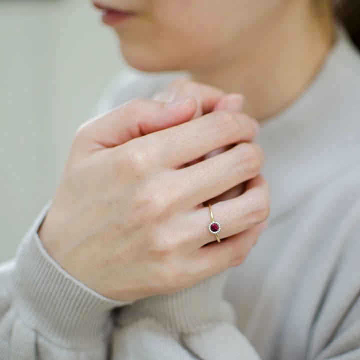 umu -アム- FINE JEWELRY STUIDIOK18/PT900 ルベライト コンビネーション リング 「figaro」rg0798_i2.jpg