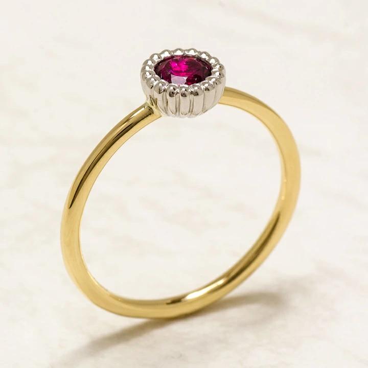 umu -アム- FINE JEWELRY STUIDIOK18/PT900 ルベライト コンビネーション リング 「figaro」rg0798_kanban2.jpg