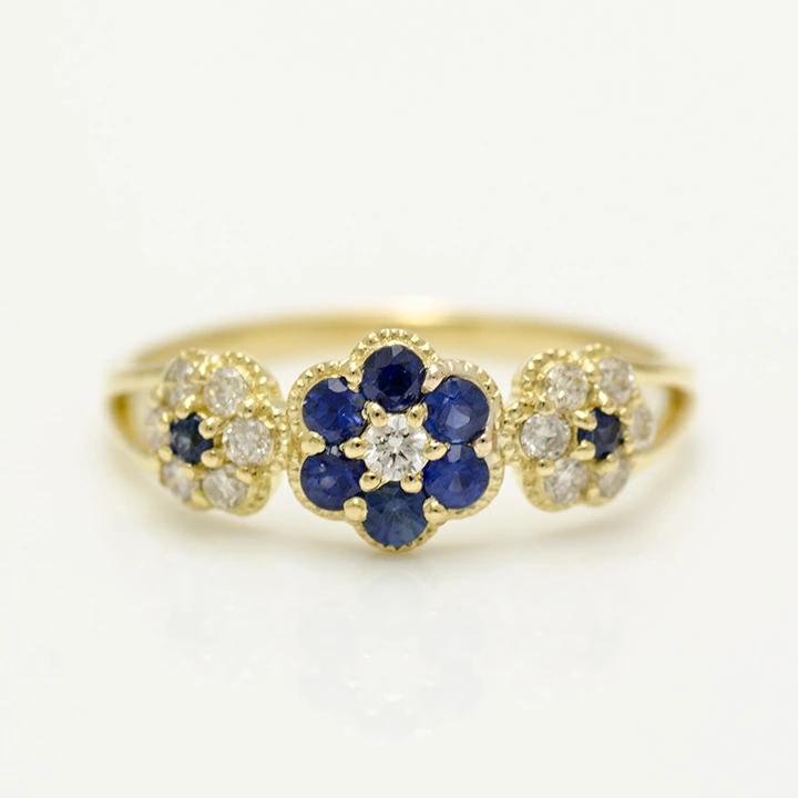 umu -アム- FINE JEWELRY STUIDIOK18 ブルーサファイア ダイヤモンド フラワーモチーフ リング 「parterre」rg0801_m.jpg