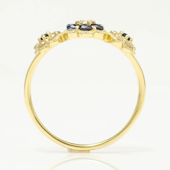 umu -アム- FINE JEWELRY STUIDIOK18 ブルーサファイア ダイヤモンド フラワーモチーフ リング 「parterre」rg0801_s.jpg