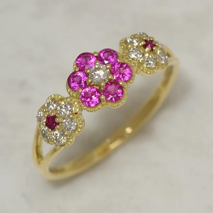 umu -アム- FINE JEWELRY STUIDIOルビー ダイヤモンド フラワーモチーフ リング 「parterre」rg0802_kanban2.jpg