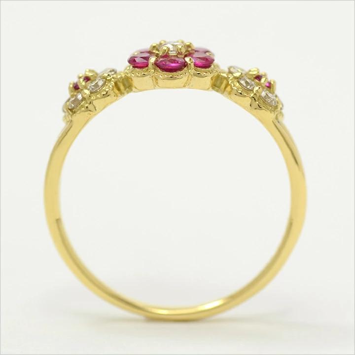 umu -アム- FINE JEWELRY STUIDIOルビー ダイヤモンド フラワーモチーフ リング 「parterre」rg0802_s.jpg