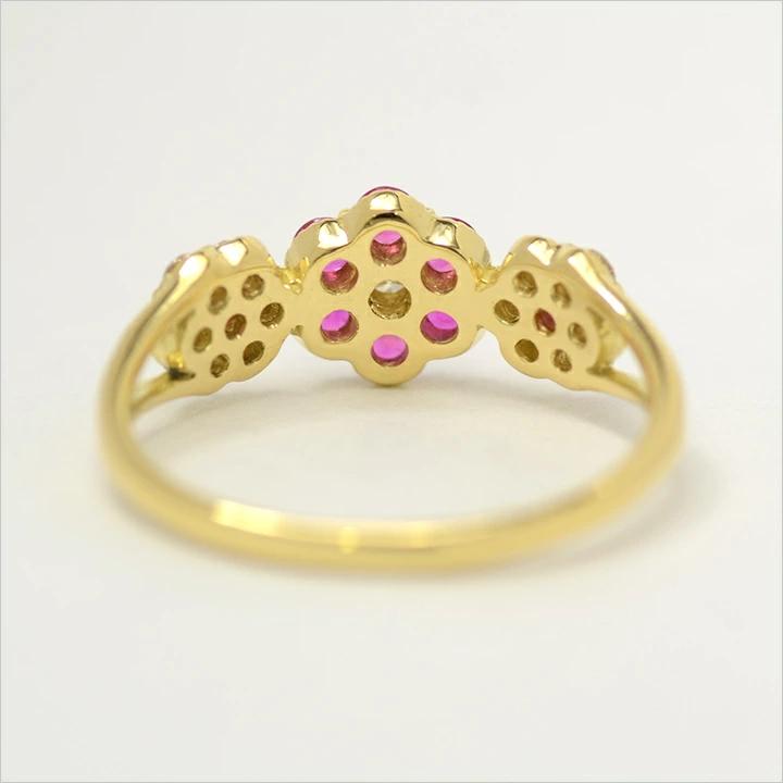 umu -アム- FINE JEWELRY STUIDIOルビー ダイヤモンド フラワーモチーフ リング 「parterre」rg0802_u.jpg