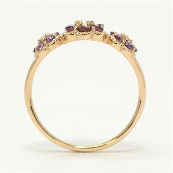 umu -アム- FINE JEWELRY STUIDIOK18 パープルカラー ダイヤモンド フラワーモチーフ リング 「parterre」rg0805_s.jpg