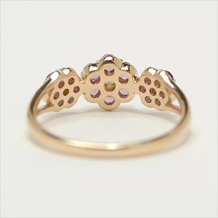 umu -アム- FINE JEWELRY STUIDIOK18 パープルカラー ダイヤモンド フラワーモチーフ リング 「parterre」rg0805_u.jpg