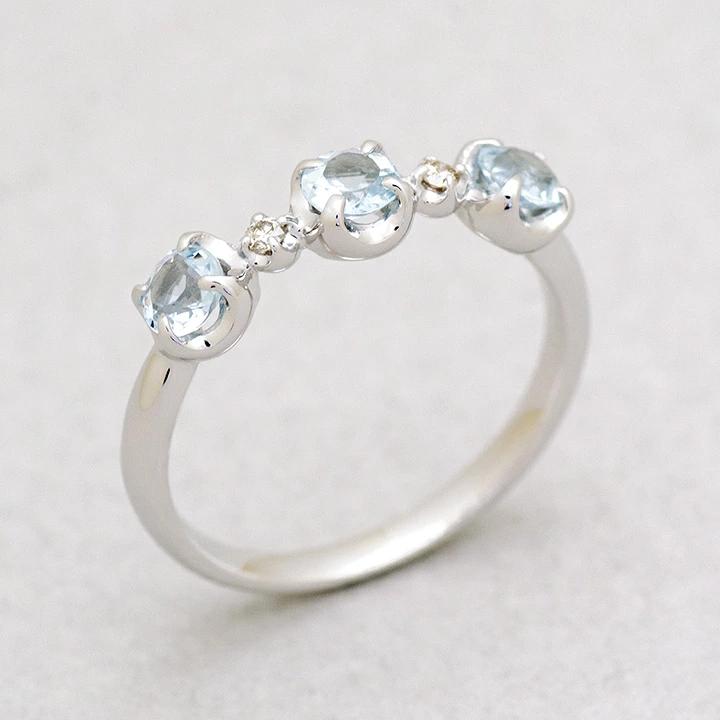 umu -アム- FINE JEWELRY STUIDIOK18 アクアマリン ダイヤモンド リング 「attore」rg0807_kanban2.jpg