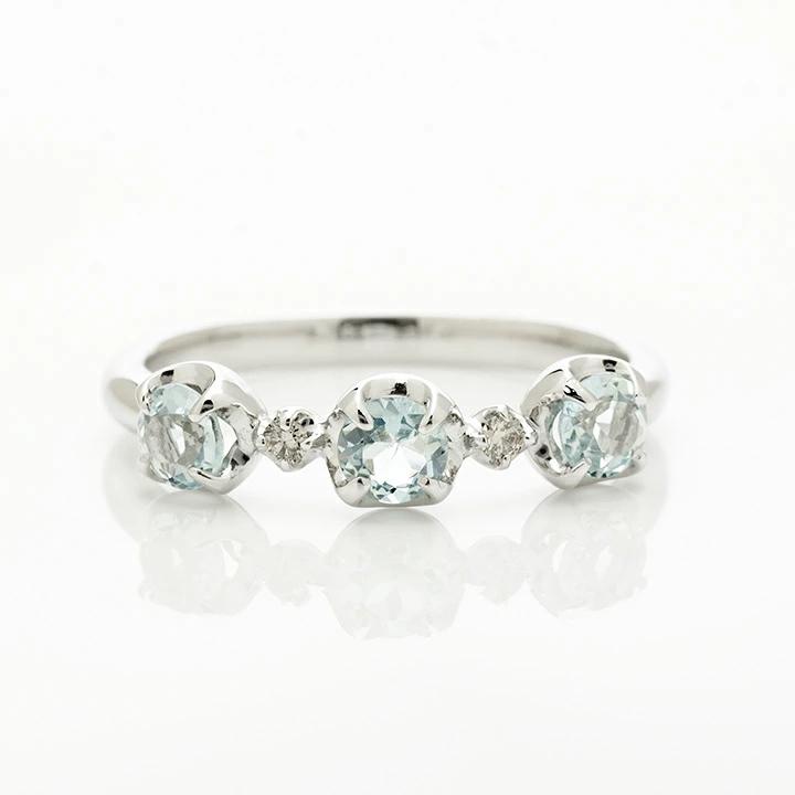 umu -アム- FINE JEWELRY STUIDIOK18 アクアマリン ダイヤモンド リング 「attore」rg0807_m.jpg