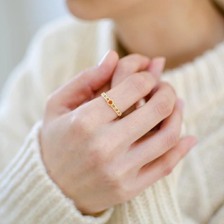 umu -アム- FINE JEWELRY STUIDIOK18 マンダリンガーネット ダイヤモンド リング 「delicatura」rg0811_i2.jpg