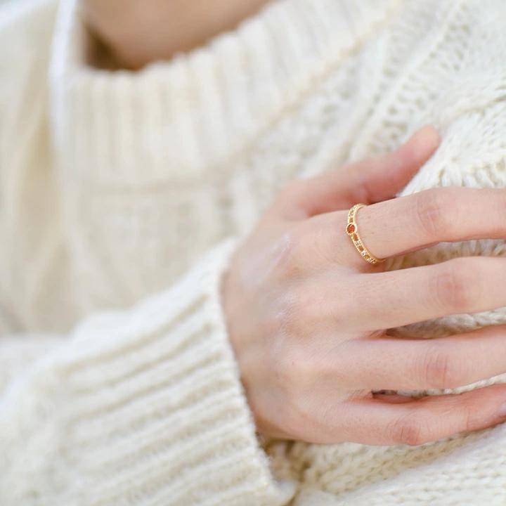 umu -アム- FINE JEWELRY STUIDIOK18 マンダリンガーネット ダイヤモンド リング 「delicatura」rg0811_i3.jpg