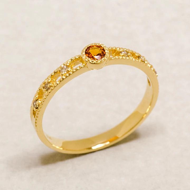 umu -アム- FINE JEWELRY STUIDIOK18 マンダリンガーネット ダイヤモンド リング 「delicatura」rg0811_kanban2.jpg