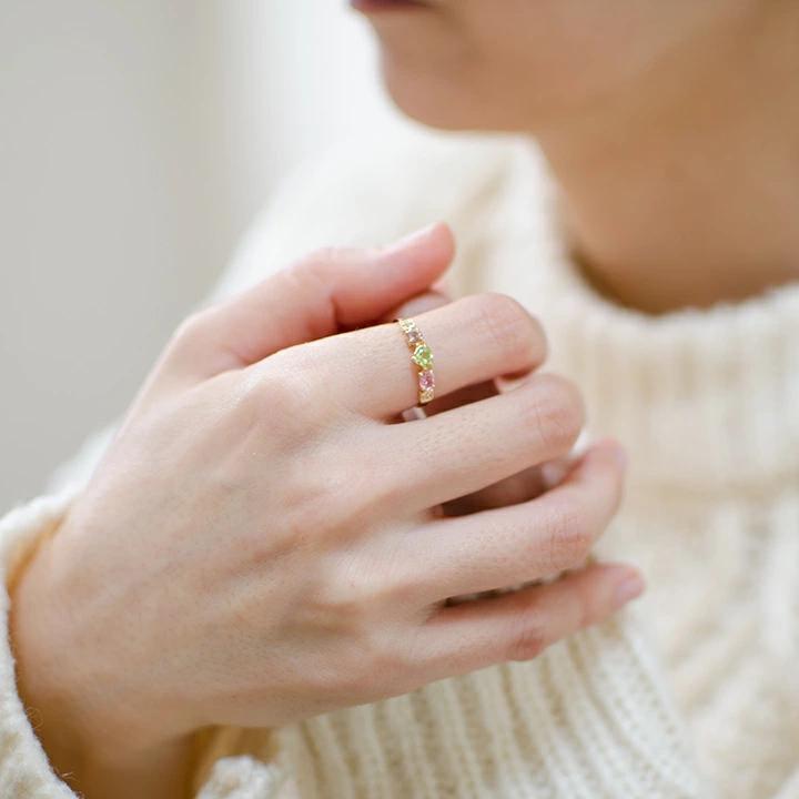 umu -アム- FINE JEWELRY STUIDIOK18 フェミニンカラー リング 「chicca」rg0830_i2.jpg