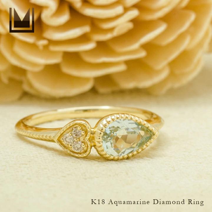 umu -アム- FINE JEWELRY STUIDIOアクアマリン ダイヤモンド リング 「pianto」rg0832_1.jpg
