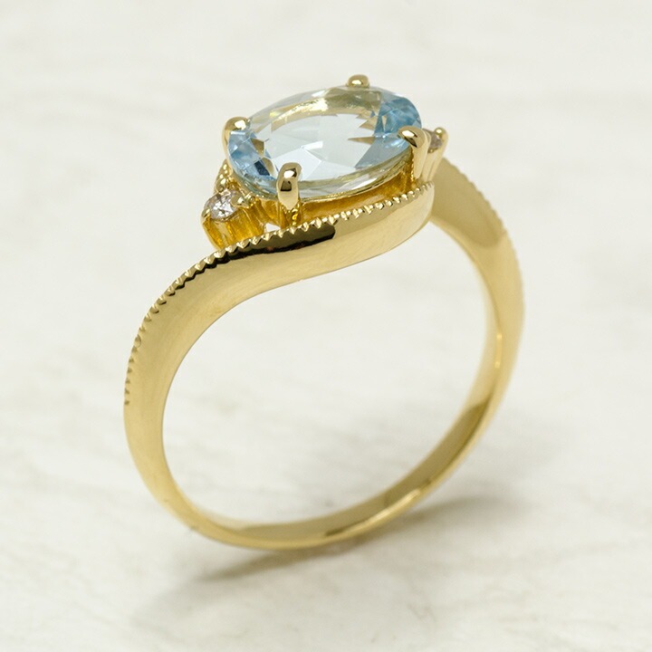 umu -アム- FINE JEWELRY STUIDIOアクアマリン ダイヤモンド リング 「pristino」rg0833_kanban2.jpg