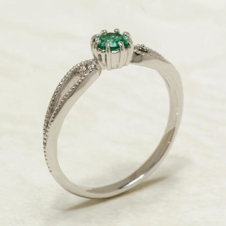 umu -アム- FINE JEWELRY STUIDIOK18 エメラルド ダイヤモンド リング 「rubacuori」rg0834_kanban2.jpg