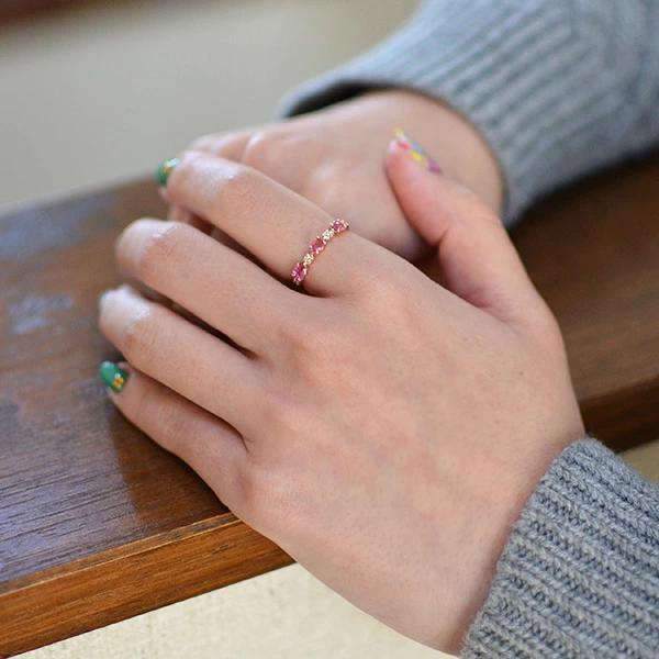 umu -アム- FINE JEWELRY STUIDIOK10 ピンクトルマリン ダイヤモンド リング 「purezza」rg0835_i2.jpg