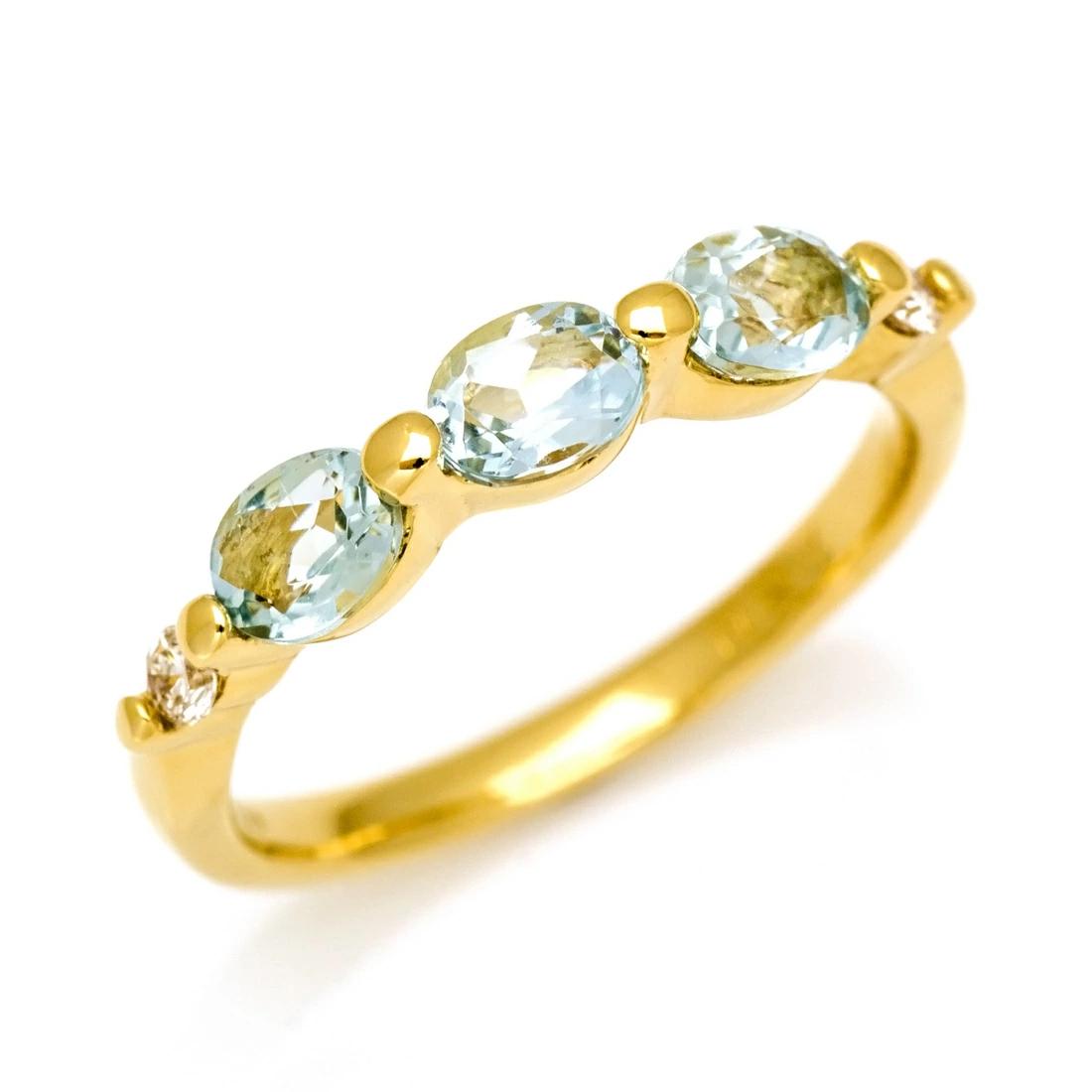 K18 アクアマリン ダイヤモンド リング 「desto」[商品番号