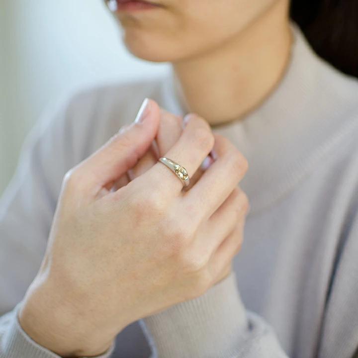 ★☆見て！K18金透かし彫りトルマリンリング◆ダイヤ付き12号！MJ-27