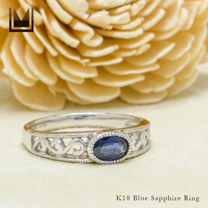 umu -アム- FINE JEWELRY STUIDIOK18 ブルーサファイア アイビーモチーフ リング 「berso」rg0858_1.jpg