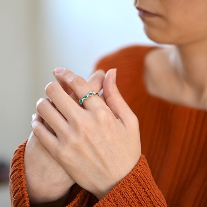 umu -アム- FINE JEWELRY STUIDIOK18 エメラルド ダイヤモンド リング 「mattino」rg0859_i2.jpg