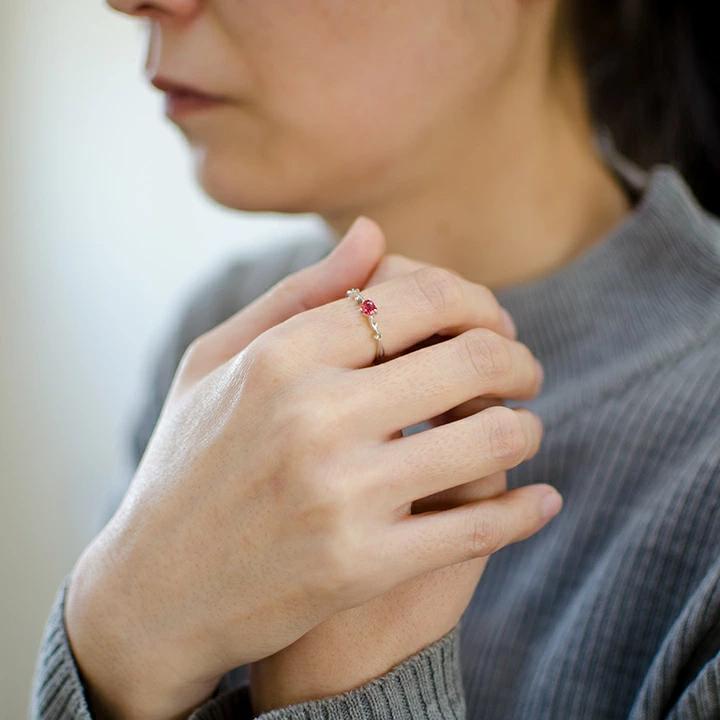 K18 オレンジサファイア ハート リング 「arzente」[商品番号