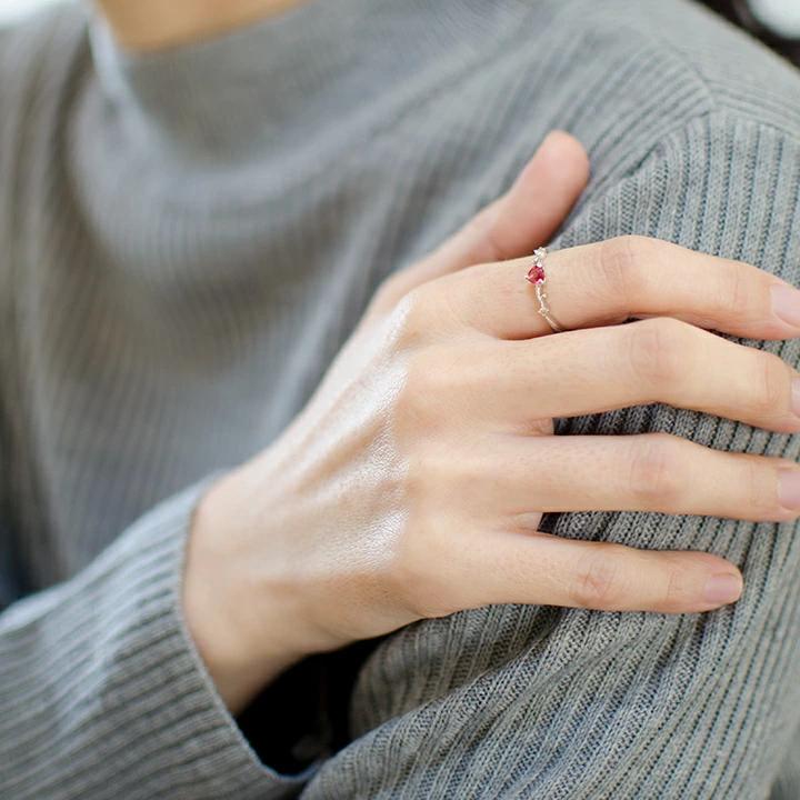 umu -アム- FINE JEWELRY STUIDIOK18 オレンジサファイア ハート リング 「arzente」rg0860_i3.jpg