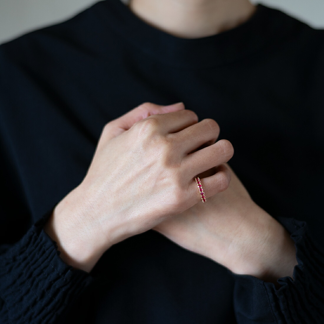 umu -アム- FINE JEWELRY STUIDIOレッドスピネル フルエタニティリングrg0864_yg_i2.jpg