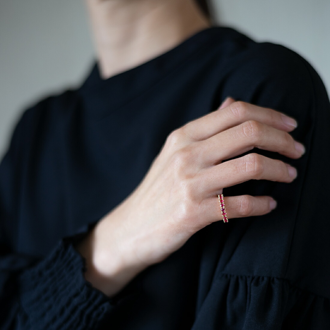 umu -アム- FINE JEWELRY STUIDIOレッドスピネル フルエタニティリングrg0864_yg_i3.jpg