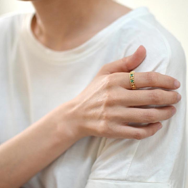 K18 エメラルド ダイヤモンド リング 「blonda」[商品番号:RG0868