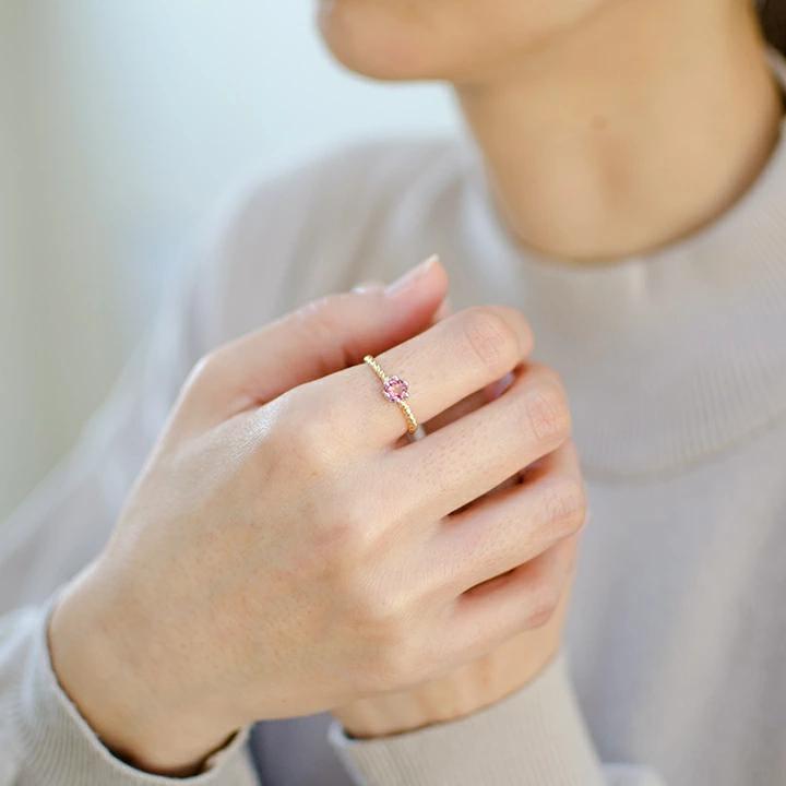 umu -アム- FINE JEWELRY STUIDIOPT900/K18 ピンクトルマリン リング 「reginetta」rg0871_i2.jpg