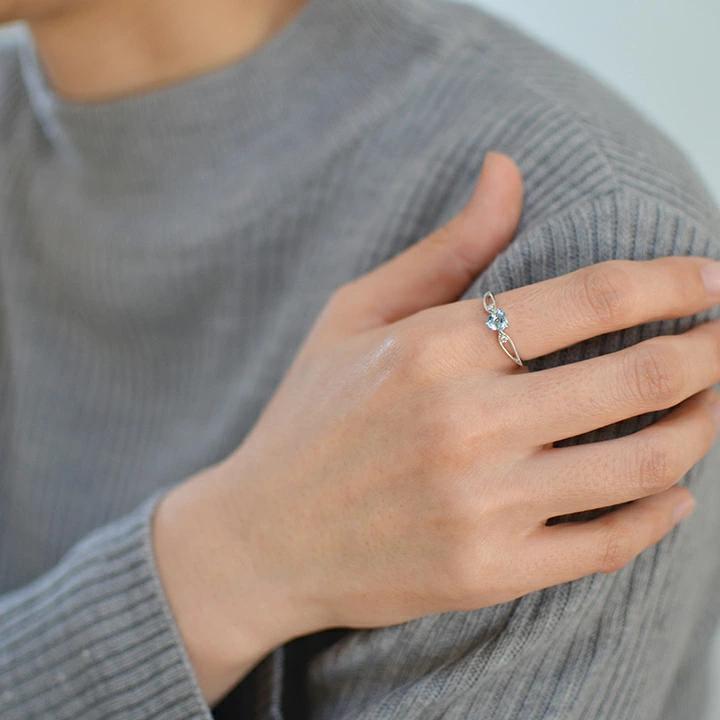 umu -アム- FINE JEWELRY STUIDIOサンタマリアアクアマリン ダイヤモンド リング 「corale」rg0875_i3.jpg