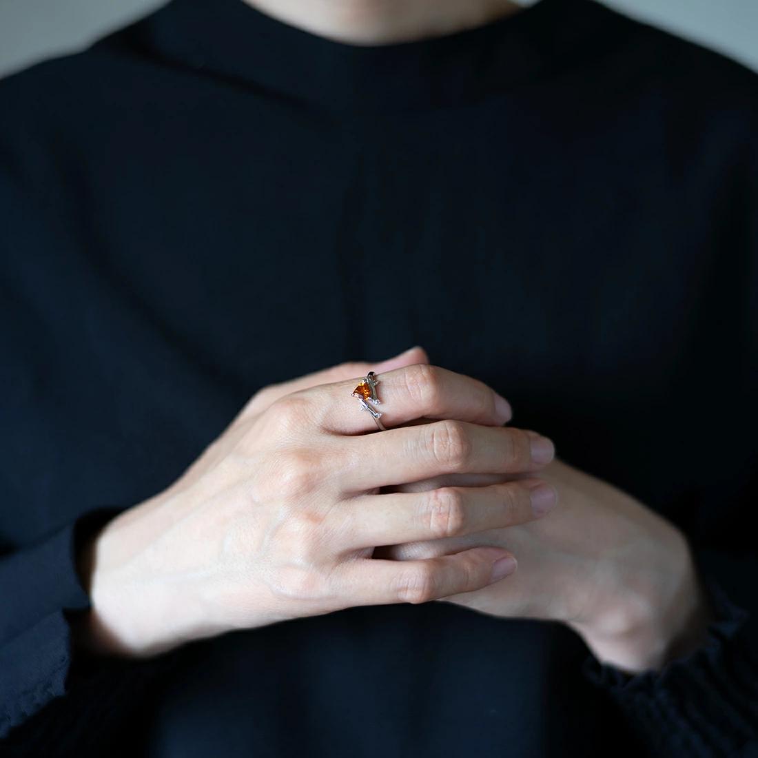 umu -アム- FINE JEWELRY STUIDIOK18 スペサタイトガーネット ダイヤモンド 「garibaldi」rg0877_i2.jpg