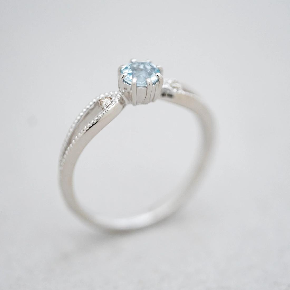 umu -アム- FINE JEWELRY STUIDIOアクアマリン ダイヤモンド リング 「rubacuori」rg0878_kanban2.jpg