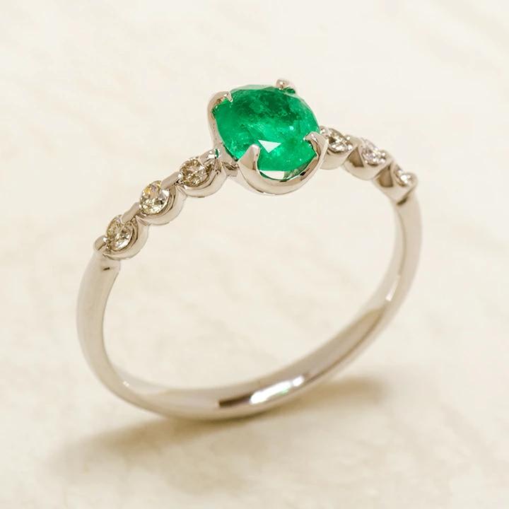 umu -アム- FINE JEWELRY STUIDIOエメラルド ダイヤモンド リング 「bellezza」rg0881_kanban2.jpg