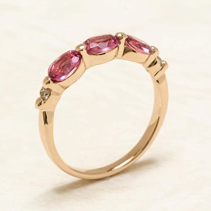 K18 ピンクトルマリン ダイヤモンド リング 「desto」[商品番号:RG0886