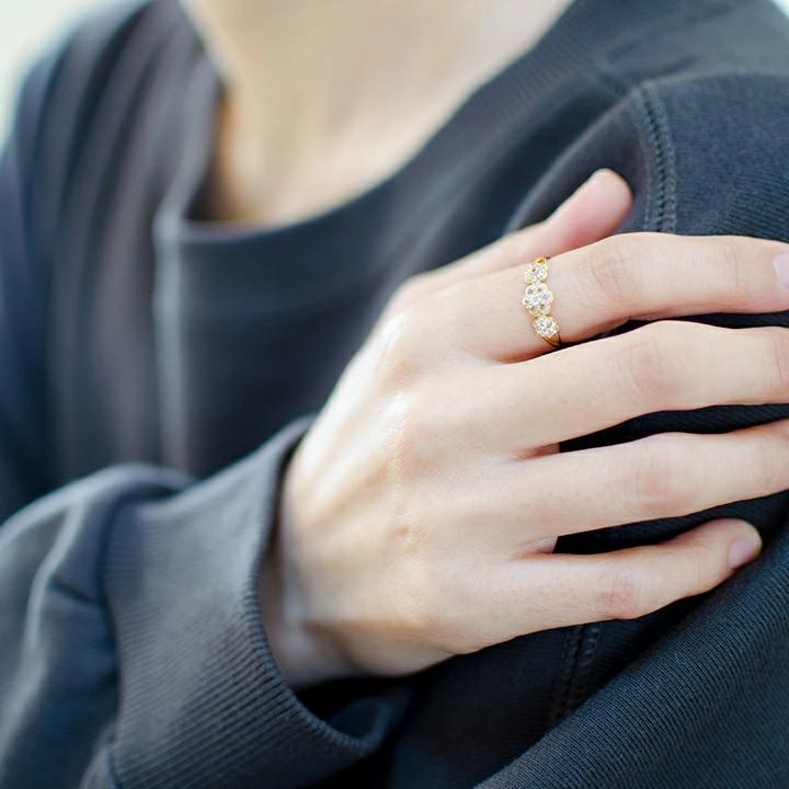 umu -アム- FINE JEWELRY STUIDIOK18 ブルームーンストーン ダイヤモンド フラワーモチーフ リング 「parterre」rg0904_i3.jpg